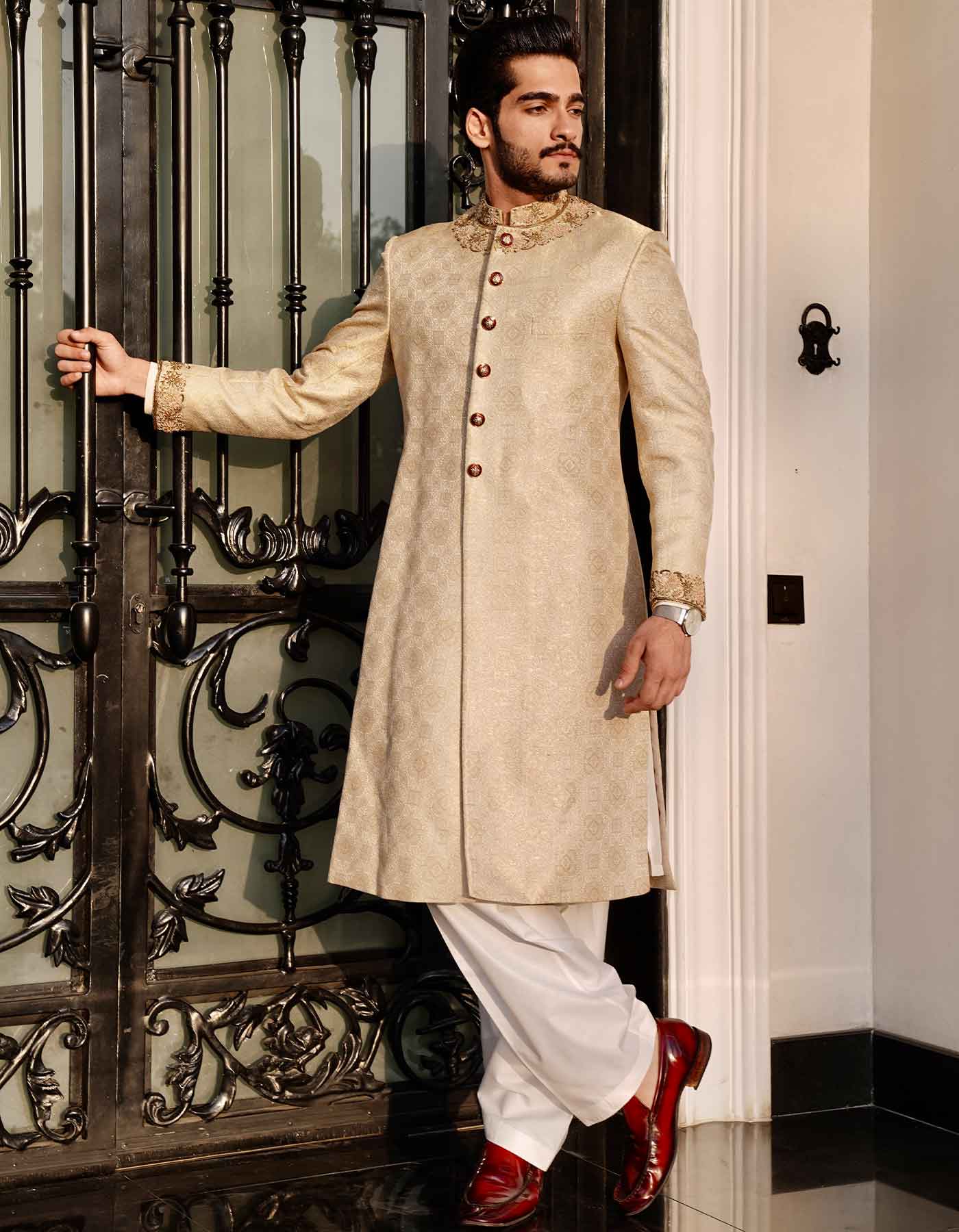 Beige Sherwani