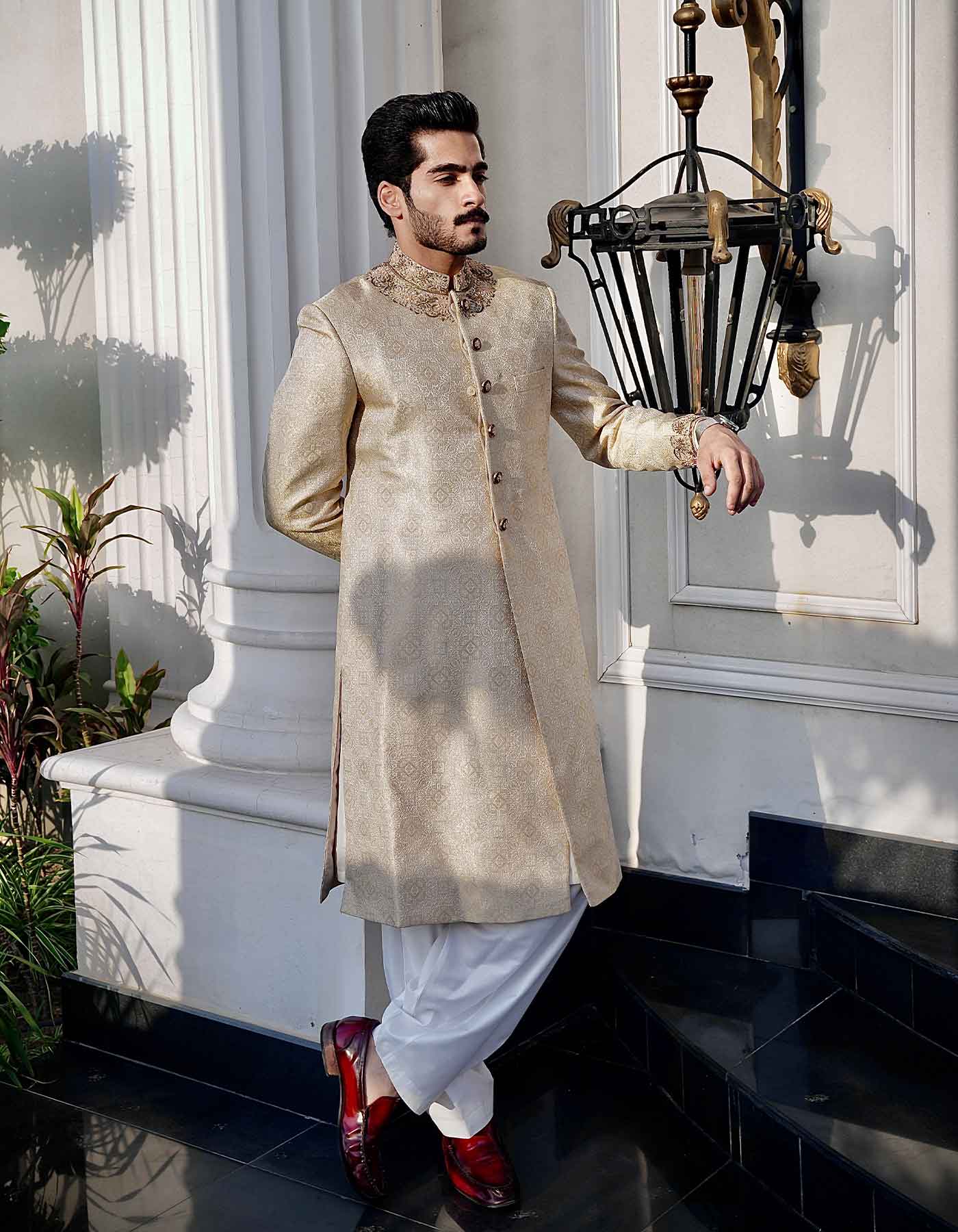 Beige Sherwani