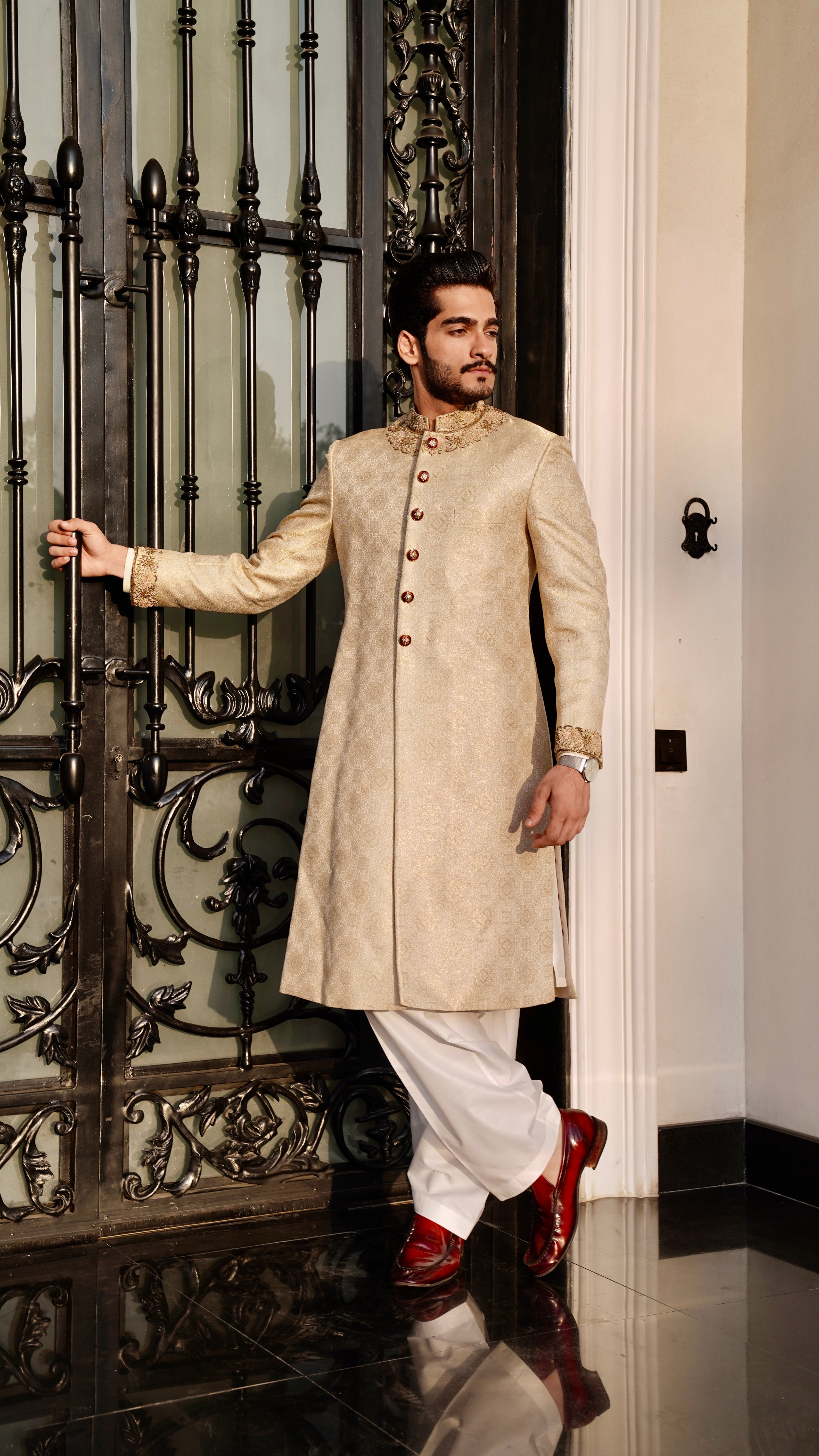 Beige Sherwani