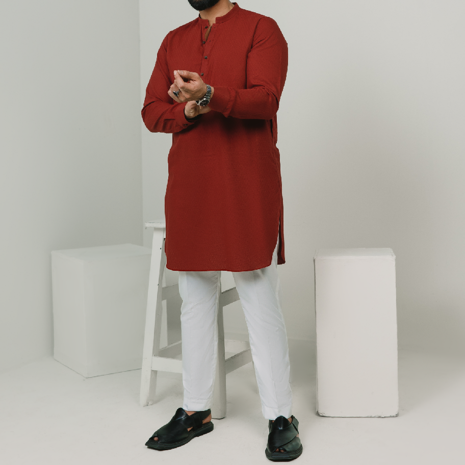 Red Kurta Trouser