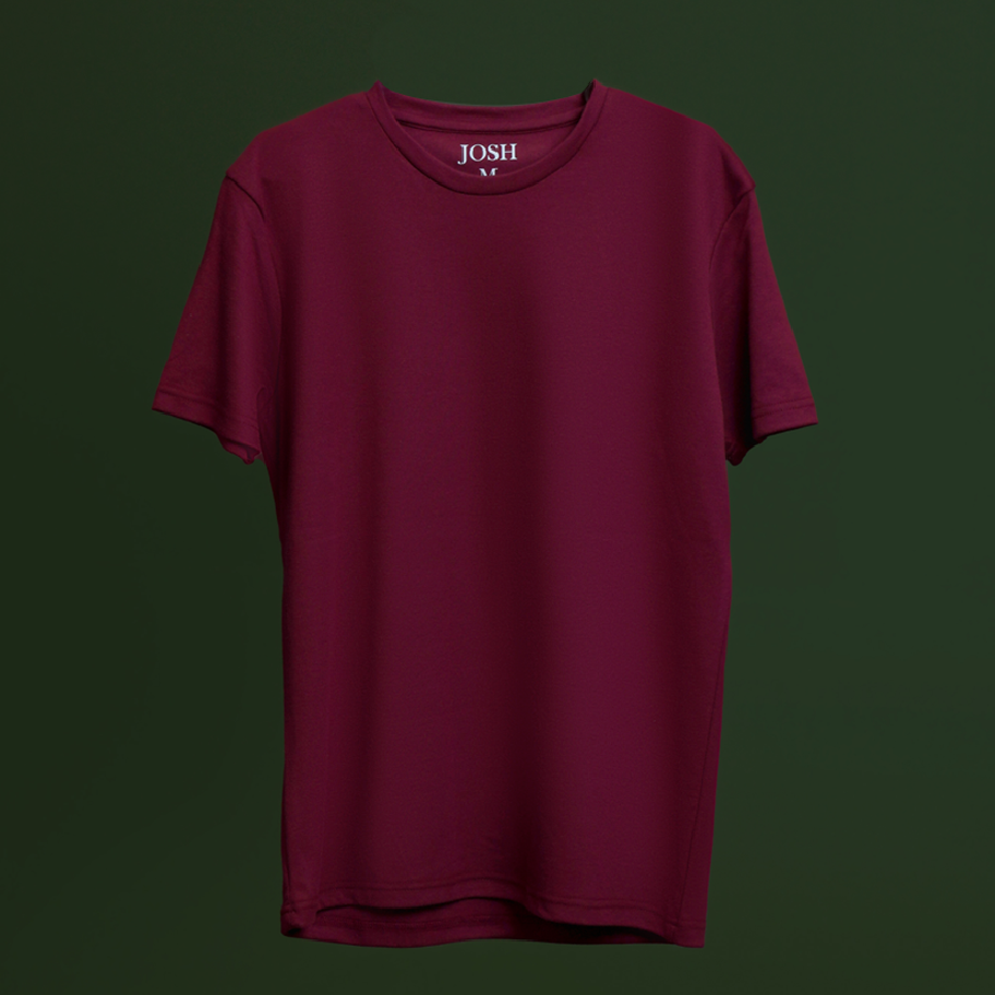 Maroon Basic Crew Neck half sleeves